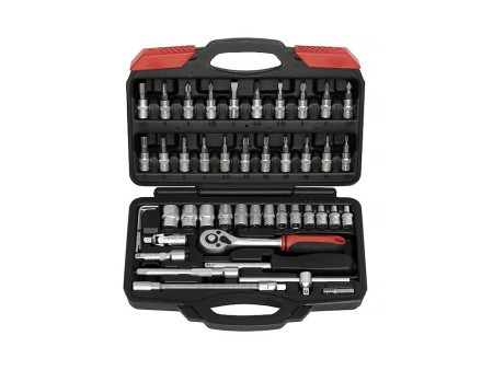 Профи набор накидных головок, шестигранников и бит, с трещоткой в кейсе Профи набор накидных головок, шестигранников и бит, с трещоткой в кейсе