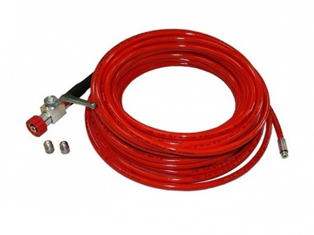 Ком-кт для прочистки труб 22м с краном и форсунками 314Profi красный DN6 Ком-кт для прочистки труб 22м с краном и форсунками 314Profi красный DN6